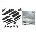 17x Naval Ship Building Blocks and Supply Ship with Small Scale Model Planes Fun. 