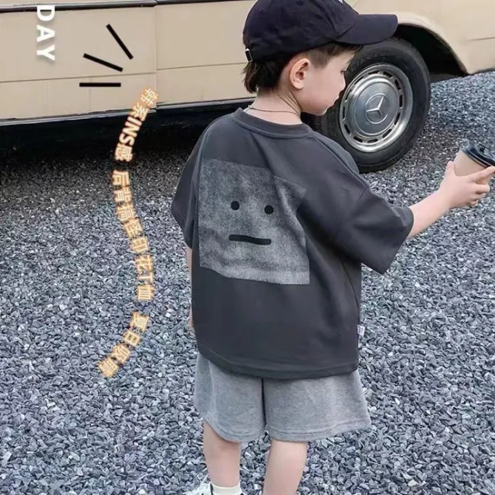 2024%20Summer%20New%20Boys%20Suit%20Shuai%20Pu%20Short%20Sleeve%20Shirt%20Boys%20Children%20Baby%20Fried%20Street%20Leisure%20Sports%20Long%20Shorts%20-%20Image%206