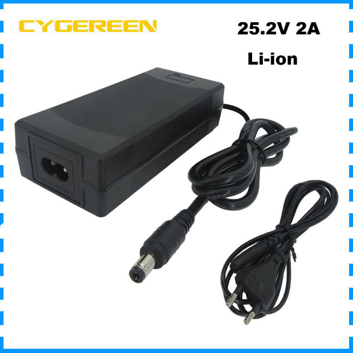 ShopSphere 25.2V 2A Li ion Charger 6S 21.6V 22.2V Lithium 18650 Charger DC Connector 100-240V Input