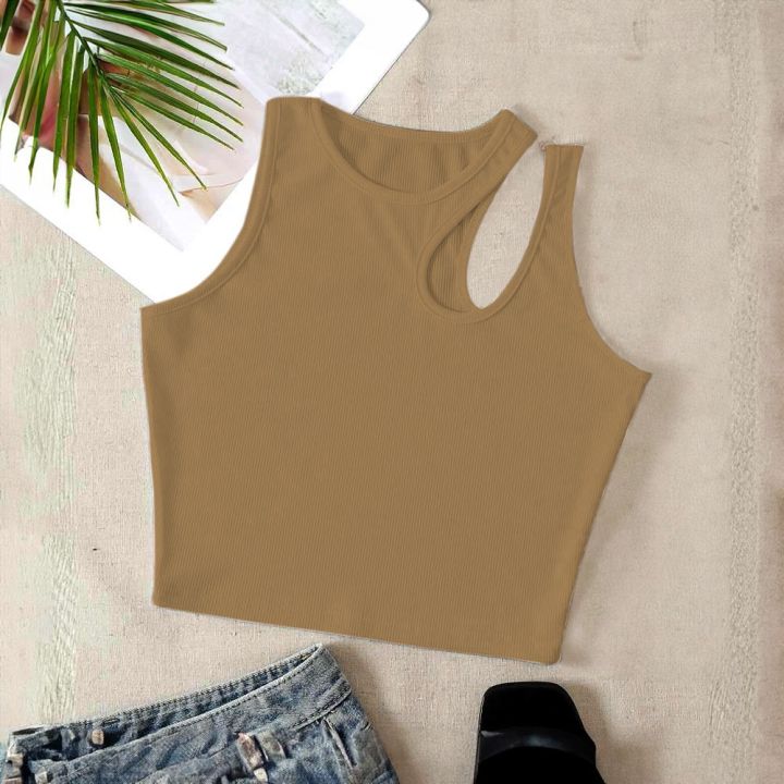 Trending%20Style%20Cut%20Out%20Crop%20Top%20High%20Quality%20Cotton%20Rib%20Fabric%20,%20Round%20Neck,%20Sleeveless%20Casual%20Party%20Wear%20Tight%20Tank/%20T-Shirt%20In%20White,%20Ash%20And%20Green%20Colors%20For%20Women/%20Ladies%20/%20Girls%20In%20S,%20M,%20L,%20Xl%20Free%20Sizes%20-%20Image%202