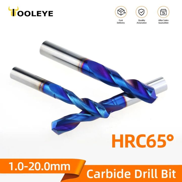Tooleye HRC65° Tungsten Carbide Drills Metal Drill Bits For Super Hard ...