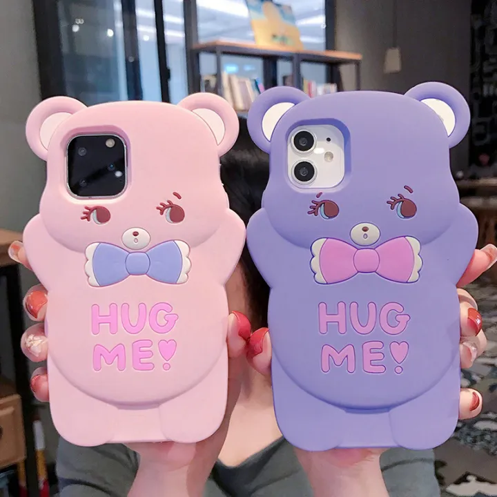 Cartoon bear silicone soft phone case for iPhone 13 12 11 pro Max mini xsmax XR x 7 8 plus 13pro 12pro iPone 13Promax case cover