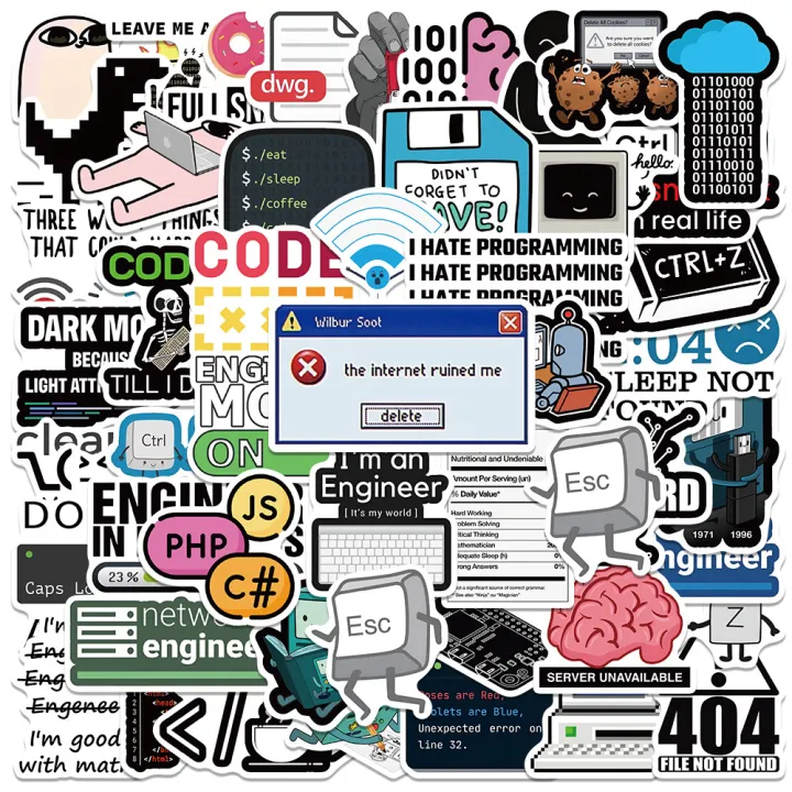 50PCS%20Cool%20Engineer%20Programming%20Network%20Coding%20Hacker%20MEME%20Stickers%20Vinyl%20DIY%20Computer%20Laptop%20Motorcycle%20Helmet%20Car%20Sticker%20-%20Image%202