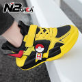 【ZIME】 Girls Sneakers Pikachu Shoes Women's Flat Bottom Rubber Casual Shoes Velcro Straps Sports Shoes. 