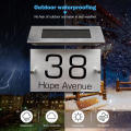 -efficient solar light unique modern easy installation LED house signs rust-free solar-powered frosted plaques for home address signs outdoor plaques doorplate solar street signs house number plate. 