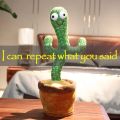 Talking Toy Dancing Cactus Doll Speak Talk Sound Record Repeat Kawaii Cactus Fun Plush Toy Battery Cactus Light Early Education Gift For Kids. 