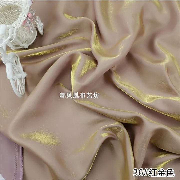 Colorful Light Glass Silk Satin Gradient Fabric Delicate Silky Smooth Dress Wedding Dress Net Red Hanfu Fabric SwXB