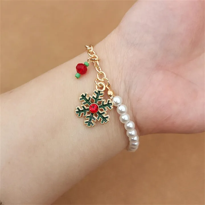 Christmas%20Bracelet%20Jewelry%20Santa%20Claus%20Xmas%20Tree%20Snowman%20Elk%20Snowflake%20Bells%20Pendant%20Bracelet%20Pearl%20Bangle%20New%20Year%20Xmas%20Gifts%20-%20Image%206