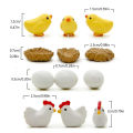 10 Pieces Hen Chicken Chick Egg Nest Small Statue Figurine Micro Crafts Ornament. 