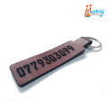 Customized Leather Key Tag double side. 