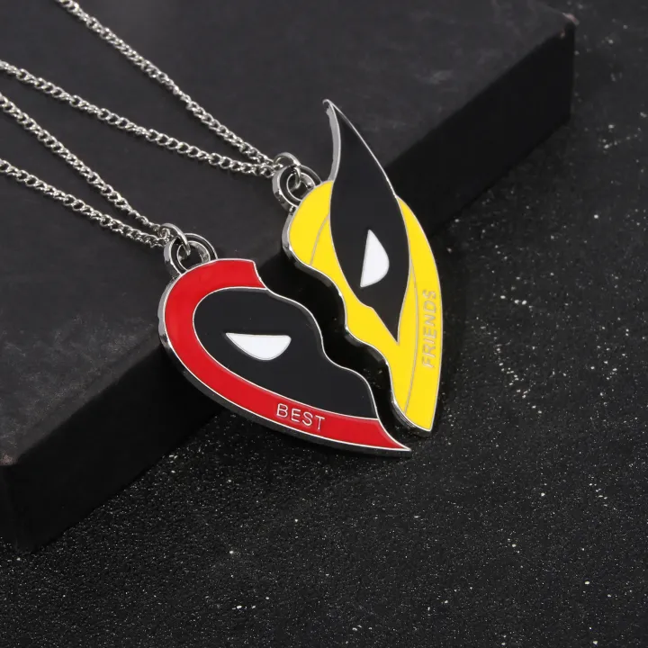 2pices/set%20Deadpool%20and%20Wolverine%20Keychain%20Necklace%20Best%20Friends%20Mask%20Half%20Love%20Heart%20Combine%20Pendant%20Choker%20For%20Friends%20Jewelry%20-%20Image%205