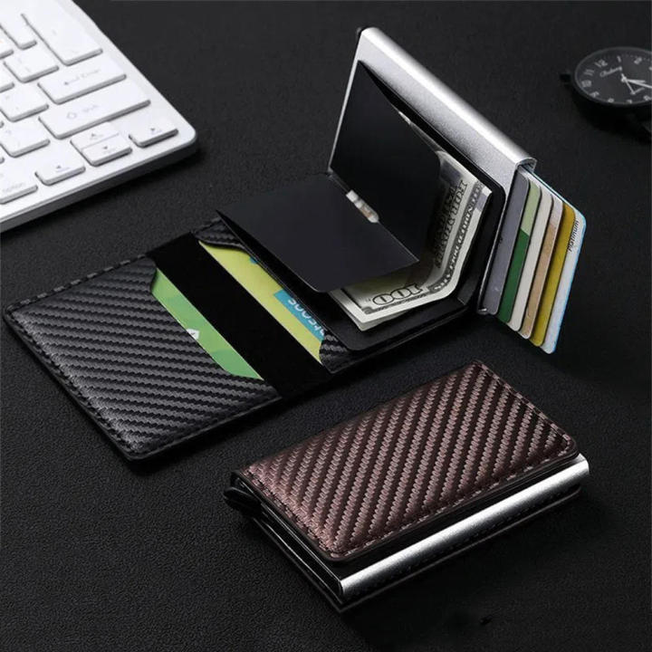 Card%20Box%20Rfid%20Men'S%20Anti-Theft%20Card%20Holder%20Automatic%20Degaussing%20Pop-Up%20Pu%20Leather%20Large%20Capacity%20Aluminum%20Alloy%20Card%20Holder%20Mini%20Wallet%20-%20Image%202