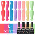 Parkson 8pcs/Set Nail Polish UV Gel Nail Art Polish Soak Off Manicure Nail Gel Varnish All Seasons Nail Decoration Gel. 