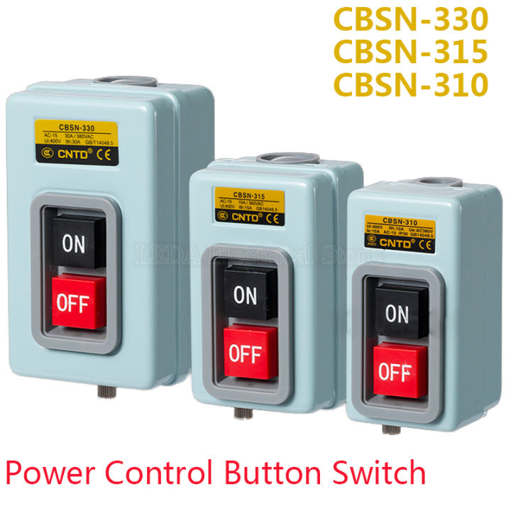 1Pcs BS216B 230B 211B AC220V 380V 3 Phase Start Push Button Switch ON ...
