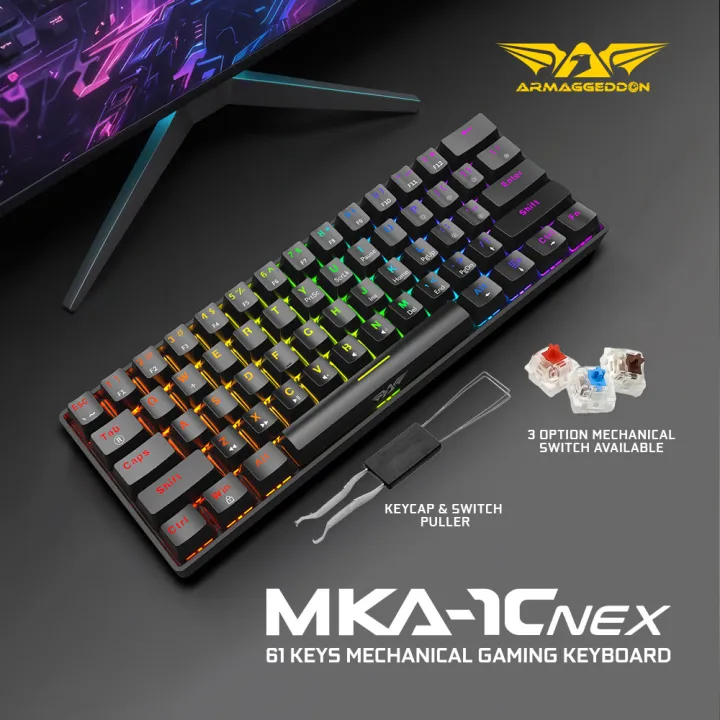 Armaggeddon MKA 1C Nex Hotswappable 61 Keys Wired Mechanical Keyboard (BLUE SWITCH)
