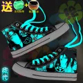 Spring Breathable Boys Naruto Cartoon High-Top Canvas Shoes Boy Shoes Students Luminous Fashion Board Shoes Men's Shoes Handsome. 