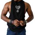 Men's Skinny Cotton Tank Top For Workout Gym Arm Cut Sport Wears. 