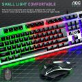 AOC KM100 RGB Wired Gaming Keyboard & RGB Mouse Combo Set Waterproof Keyboard Color Backlight for Computer PC. 