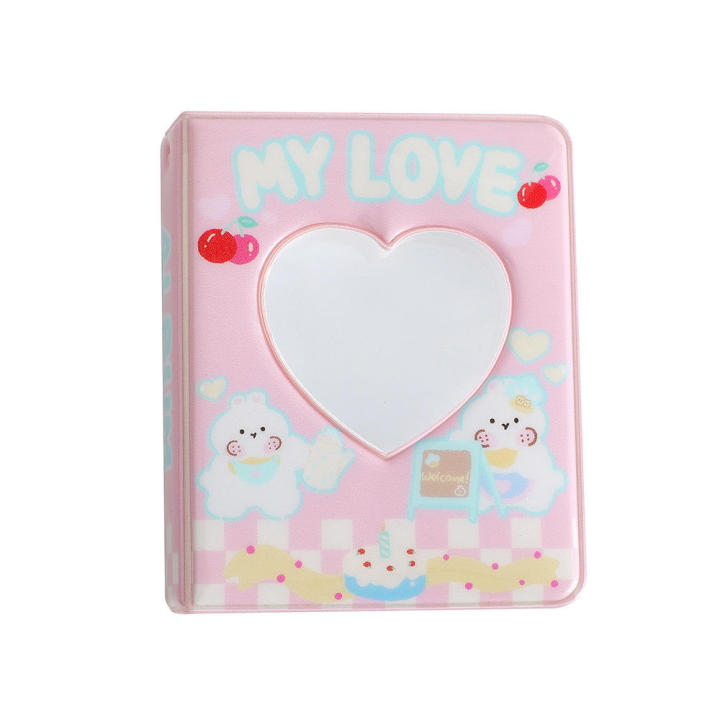 3-inch Photocard holder Photocard Sweet Stationary Love heart Cute Hollow Kpop album for Love-themed Card storage Kpop