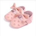 Baby Girls Bowknot Moccasins, Soft Sole Crib Shoes, Anti-slip Prewalker Solid Color Shoes. 