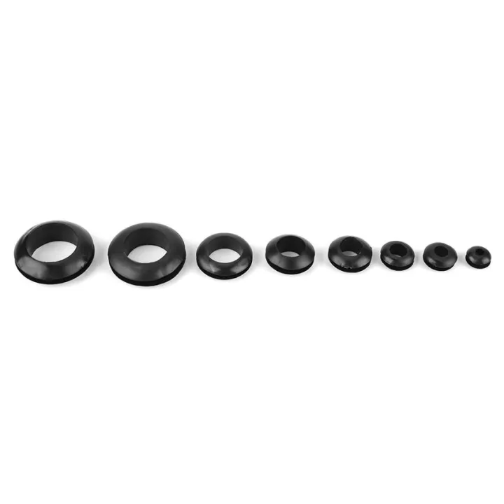 Rubber Grommet Assortment Kit 180Pcs 8 Sizes Wire Ring Electrical Gasket Washer Seal Conductor Set for Protect Cable Hose