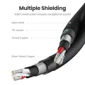 UGREEN HiFi AUX Cable 3.5mm Audio Speaker Cable 3.5 jack For Guitar Silver-plated Braided Wire Auxiliary Car Headphone Cable. 