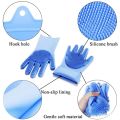 Reusable Silicone Heat Resistant Gloves Household Brush for Cleaning Household Dish Washing glove. 