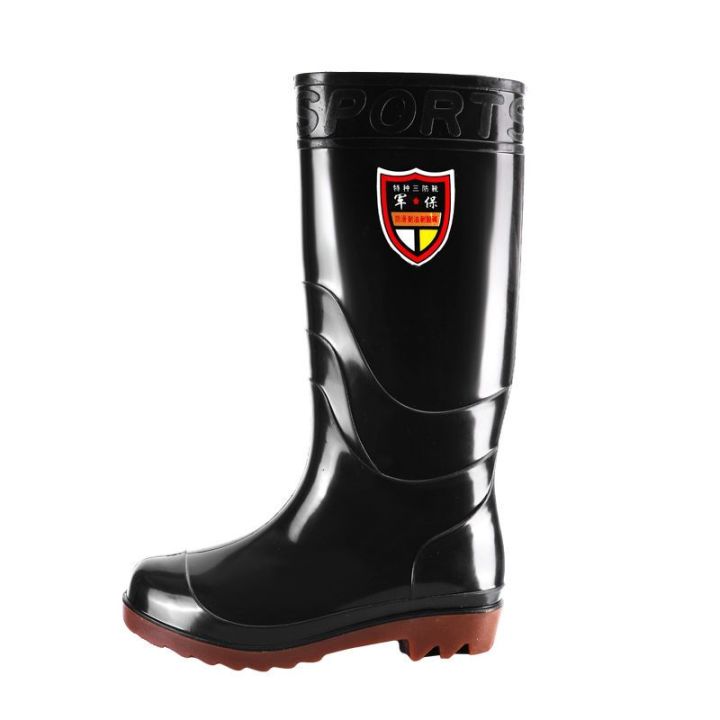 Wear-Resistant Tendon Bottom Rain Boots Men and Women Warm and Alkali Resistant High Tube Thick Rain Boots Non-Slip Labor Protection Car Washing Water Boots Construction Site