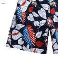 Beach Shorts Men Printed Summer Shorts Elastic Waist Drawstring Five Point Baggy Swim Black White XL. 