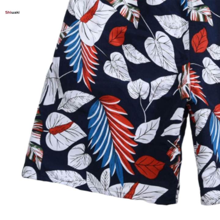 Beach%20Shorts%20Men%20Printed%20Summer%20Shorts%20Elastic%20Waist%20Drawstring%20Five%20Point%20Baggy%20Swim%20Black%20White%20XL%20-%20Image%204