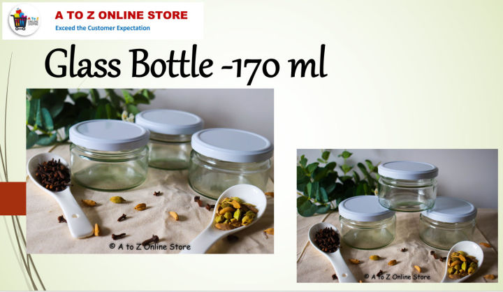 6 Pcs -Glass Jar Bottle – 170 ml