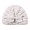 Baby Bow Hat Autumn Winter Knitted Baby Girl Beanie Elastic Kids Turban Hat Solid Color Infant Bonnet Newborn Cap. 