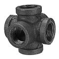 Black Tools DIY Malleable Iron 6 Way Pipe Connector Iron Pipe Fitting 1/2 Inch. 