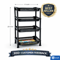 Plastic Vegetable Fruit Rack 4 Layer | Multipurpose Storage Stand for Kitchen, Home & Office. 