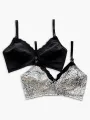 Grace - 2pk Non-Wired Nursing Bra in Snow Leopard & Black Combo. 