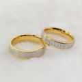 High Quality Handmade Promise Wedding Rings Sets for Couples Western Designer 18k Gold Plated Titanium Jewelry Finger Ring. 