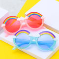 Girls Children Colorful Eye Lenses Baby Shades Boys Yellow Eyeglasses Driver Round Sunglasses Kids Rainbow Sun Glasses. 