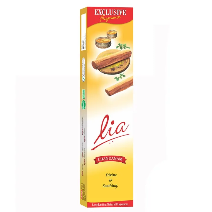 Lia Incense Sticks - Chandanam / Sandalwood - 12 Pack/Dozen