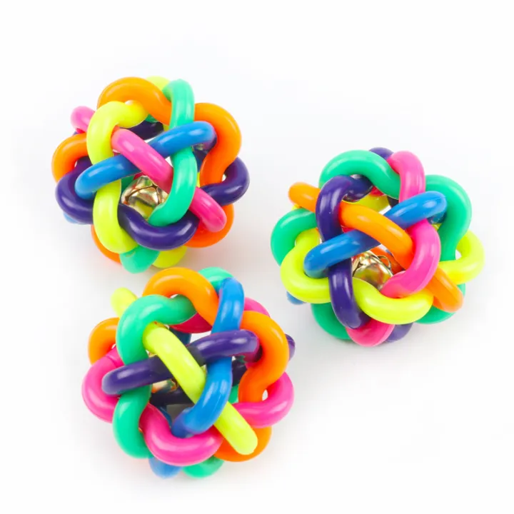 1 Pcs Pet Dog Ball Toys for Dogs Wobbly Rubber Chew Puppy Toy Ball With Bell Dog Stuff Dogs Toys Pets Throwing Interactive Dog Toys