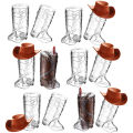 Cowgirl Hat Shot Glasses 5pcs Cowboy Boots Glasses Western Theme Party Tumblers Hard Plastic Mini Compact Fun Birthday Party Cups Perfect for Western Theme Parties Novelty Shot Glasses. 