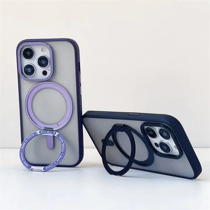 HOCE%20Magnetic%20Invisible%20Bracket%20Phone%20Cases%20For%20iPhone%2017%2016%2015%2014%2013%2012%2011%20Pro%20Max%2014%2015%20Plus%20MagSafe%20Case%20Rotation%20Metal%20Holder%20Stand%20Matte%20Transparent%20Frosted%20Cover%20-%20Image%205