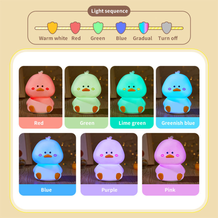 Rechargeable%20LED%20Night%20Light%20Cartoon%20Cute%20Duck%20Patting%20Silicone%20Lamp%20Bedroom%20Decor%20Sleeping%20Mood%20Light%20Children%20Gift%20Nightlight%20-%20Image%202