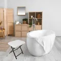 Folding Shower Seat Carbon Steel Plastic Anti Slip Multi Functional Bath Bench for Spa Center. 
