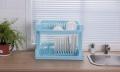 Plastic 2-Tier Durable Dish Dryer Rack for Kitchen Organizer Storage Space Saver Shelf Utensils Holder Tableware Drainer Over The Sink Rack Easy Adjustable. 