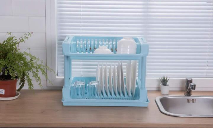 Plastic%202-Tier%20Durable%20Dish%20Dryer%20Rack%20for%20Kitchen%20Organizer%20Storage%20Space%20Saver%20Shelf%20Utensils%20Holder%20Tableware%20Drainer%20Over%20The%20Sink%20Rack%20Easy%20Adjustable%20-%20Image%202