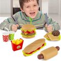 Factory Hot Selling Children Realistic Pretend Play Kitchen Food Toys For French Fries Hamburgers. 