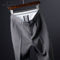 Han Shu Spring and Autumn High-End Draping Suit Pants Men's Summer Straight Slim Fit Trousers Casual Suit Pants Formal Wear Cropped Pants. 