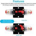 12V-24V DC Fuse Holder,Audio Circuit Breaker,Auto Car Stereo Inline Fuse Holders, Manual Reset 60A. 