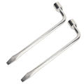 Tire Lug Wrench Rust Proof L Shaped Hexagonal Car Wheel Nut Wrench Galvanized Surface Easy Grasp for Screw Removal Operation. 