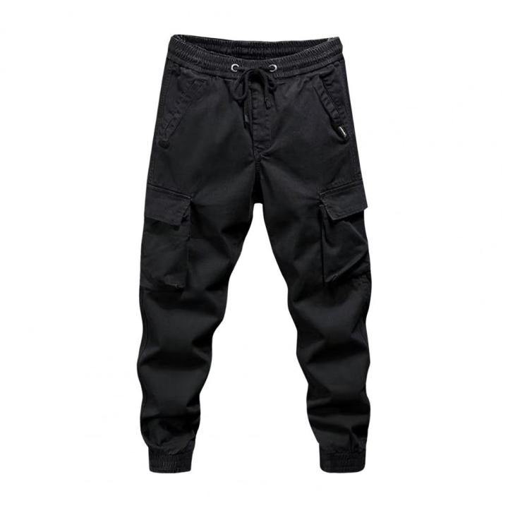 Elastic%20Waistband%20Pants%20Breathable%20Pants%20Men's%20Drawstring%20Cargo%20Pants%20with%20Elastic%20Waist%20Multi%20Pockets%20Ankle-banded%20for%20Daily%20-%20Image%205